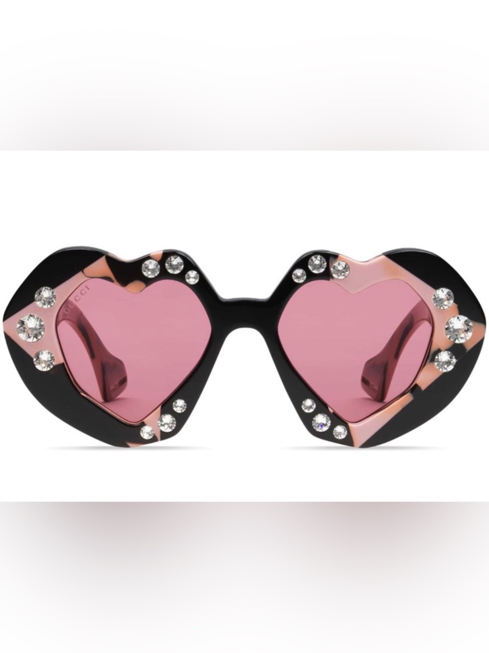 Festival Crystal-Embellished Pink Heart Sunglasses